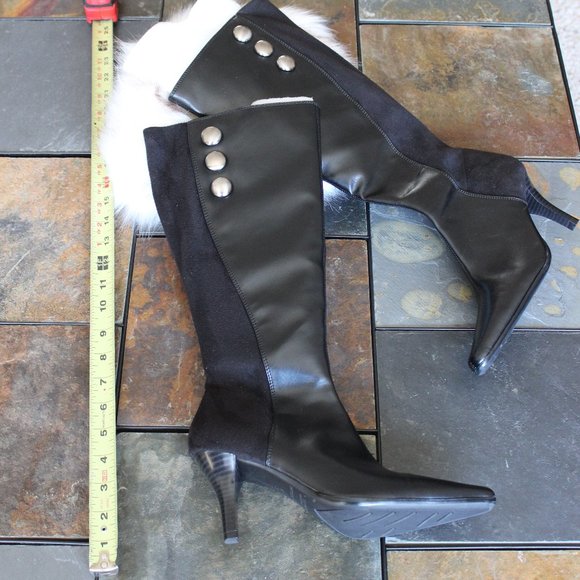 NWOT - Patent/Suede Heeled Tall Boots, size 6 - Picture 2 of 8